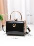 Mini Letter & Rhinestone Decor Box Bag, Elegant For Office & Work