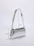 Metallic Flap Baguette Bag