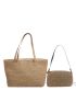 Minimalist Straw Bag With Square Bag