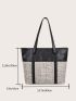 Colorblock Shoulder Tote Bag