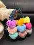 Mini Colorblock Heart Decor Denim Square Bag