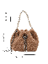 Faux Pearl Decor Fluffy Bucket Bag