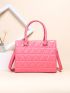 Quilted Square Bag Double Handle Fashion Style With Adjustable Strap