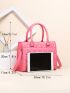 Quilted Square Bag Double Handle Fashion Style With Adjustable Strap