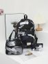 3pcs Brush Pattern Functional Backpack Set