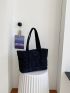 Minimalist Fuzzy Shoulder Tote Bag