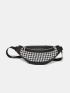 Houndstooth Pattern Waist Bag