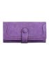 PU Long Wallet Purple Stitch Detail