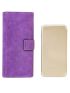 PU Long Wallet Purple Stitch Detail