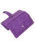 PU Long Wallet Purple Stitch Detail