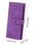 PU Long Wallet Purple Stitch Detail