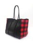 Plaid Pattern Shoulder Tote Bag With Coin Purse