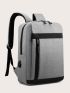 3pcs Two Tone Charging Port Design Classic Backpack Set