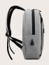 3pcs Two Tone Charging Port Design Classic Backpack Set