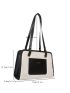 Letter Graphic Contrast Fluffy Square Bag