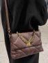 Quilted Detail Chain Decor Flap Square Bag