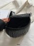 Tassel Waist Bag, Women's Large Capacity Fanny Pack With Wide Strap