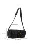 Crocodile Embossed Buckle Decor Bucket Bag