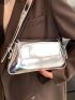 Metallic Flap Baguette Bag