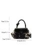 Plant Pattern Buckle Decor Flap Square Bag