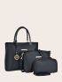 3pcs Letter Detail Tote Bag Set, Best Work Bag For Women