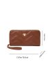 Pearl Decor Heart Design Long Wallet