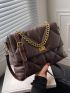 Quilted Detail Chain Decor Flap Square Bag