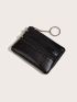 Litchi Embossed Coin Purse PU Multi Zip