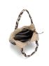 Khaki Hand Woven Travel Multi Compartment Lightweight Durable One Shoulder Hand Held Flower Crochet Bag