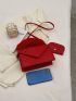 Quilted Fuzzy Handle Flap Square Bag With Coin Purse