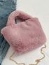 Poached Egg Pattern Fluffy Square Bag