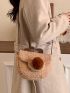 Antler & Pom Pom Decor Fluffy Novelty Bag