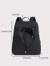 Drawstring Detail Functional Backpack