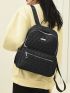 Quilted Zip Front Functional Backpack