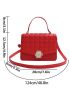 Mini Embossed Detail Flap Square Bag