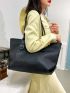 Litchi Embossed Shoulder Tote Bag