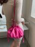 Mini Neon Pink Drawstring Design Bucket Bag