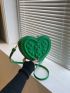 Mini Four-leaf Clover Embossed Heart Design Novelty Bag