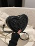 Mini Four-leaf Clover Embossed Heart Design Novelty Bag