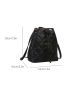 Mini Quilted Drawstring Design Bucket Bag