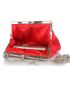 Rhinestone Decor Satin Ruched Bag