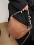 Chain Decor Saddle Bag