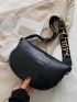 Crocodile Embossed Chain Decor Waist Bag