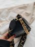 Crocodile Embossed Chain Decor Waist Bag