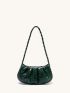 Snakeskin Pattern Braided Handle Ruched Bag