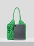 VCAY Hollow Out Flower Decor Straw Bag