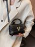 Mini Push Lock Buckle Decor Flap Square Bag