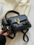 Mini Push Lock Buckle Decor Flap Square Bag