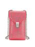 Studded Decor Twist Lock Phone Wallet