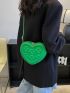 Mini Four-leaf Clover Embossed Heart Design Novelty Bag